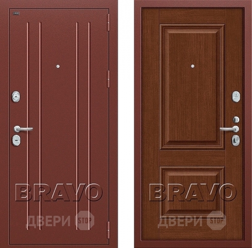 Входная металлическая Дверь Groff Т2-232 Brown Oak в Дзержинском