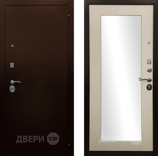 Входная металлическая Дверь Ратибор Люкс зеркало Эко дуб в Дзержинском