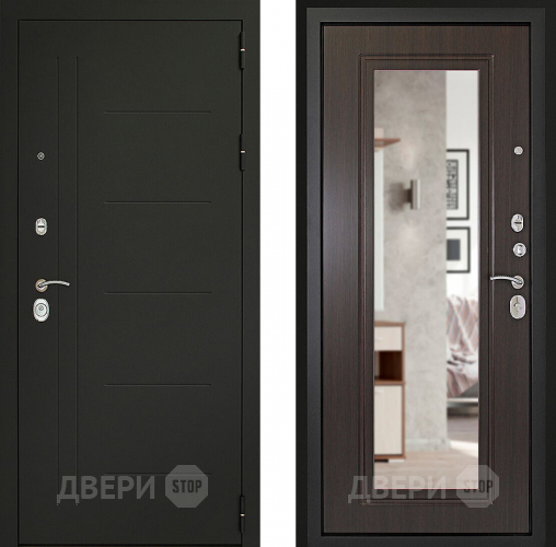 Входная металлическая Дверь (Дверной Континент) Сити - Z 3К с зеркалом Венге в Дзержинском