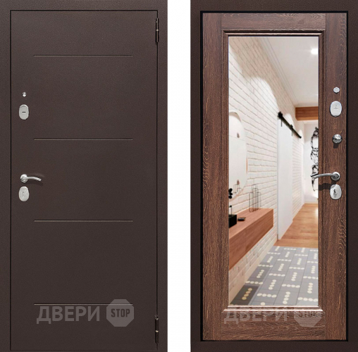 Дверь Престиж 100 с зеркалом Медь/Дуб филадельфия коньяк в Дзержинском