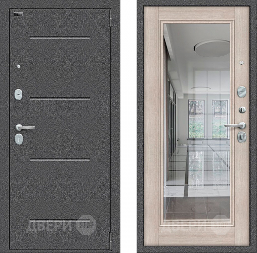 Входная металлическая Дверь Bravo Porta S-2 104/П61 с зеркалом Капучино в Дзержинском