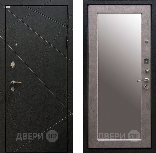 Входная металлическая Дверь Ратибор Эстет 3К с зеркалом Бетон светлый в Дзержинском