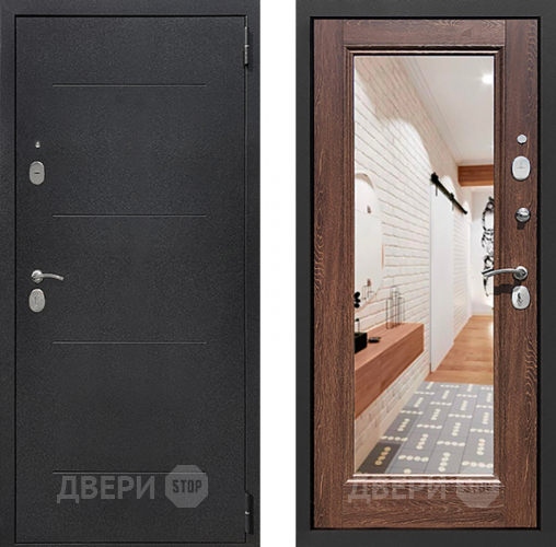 Дверь Престиж 100 с зеркалом Шелк/Дуб филадельфия коньяк в Дзержинском