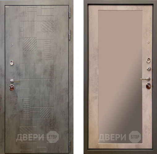 Дверь Ратибор Тетрис 3К с зеркалом Бетон светлый в Дзержинском