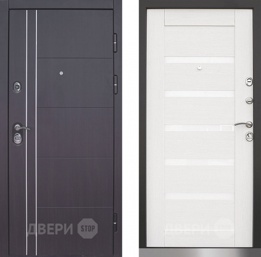 Входная металлическая Дверь Техно 01 винорит венге/лиственница белая в Дзержинском