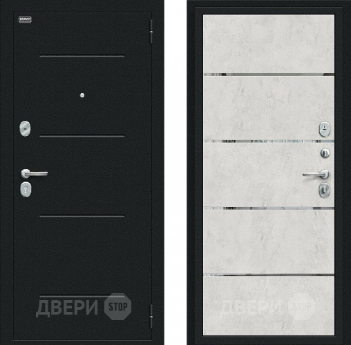 Входная металлическая Дверь Bravo Лайн Букле черное/Look Art в Дзержинском