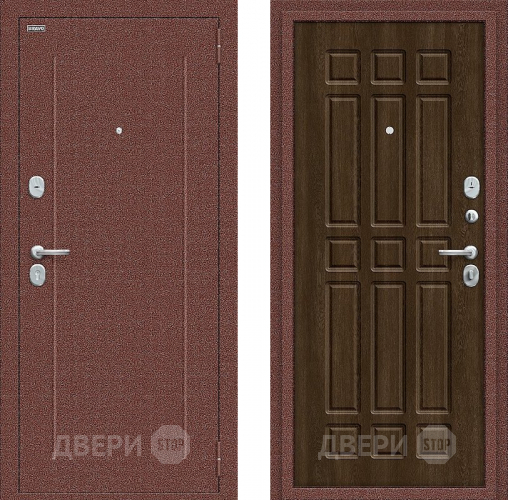 Входная металлическая Дверь Bravo Любо Мини Антик медный/Dark Barnwood в Дзержинском