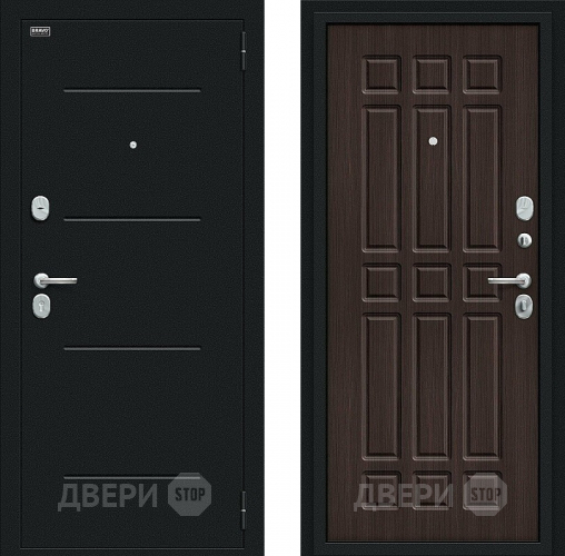 Входная металлическая Дверь Bravo Мило Букле черное/Wenge Veralinga в Дзержинском