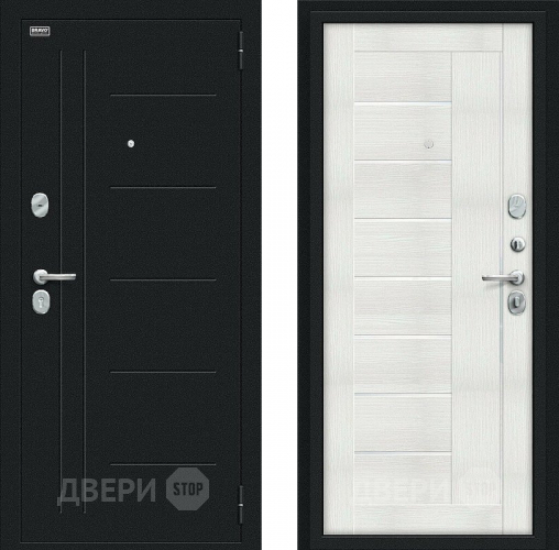 Входная металлическая Дверь Bravo Проф Букле черное/Bianco Veralinga в Дзержинском