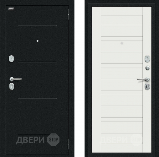 Входная металлическая Дверь Bravo Сити Kale Букле черное/Off-white в Дзержинском
