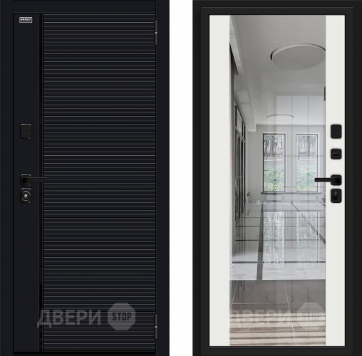 Входная металлическая Дверь Bravo Лайнер-3 Total Black/Off-white в Дзержинском