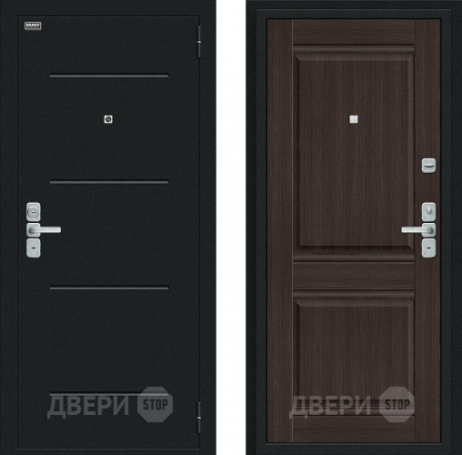 Входная металлическая Дверь Bravo Нео Букле черное/Wenge Veralinga в Дзержинском