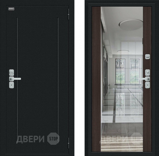 Входная металлическая Дверь Bravo Глори Букле черное/Wenge Veralinga в Дзержинском