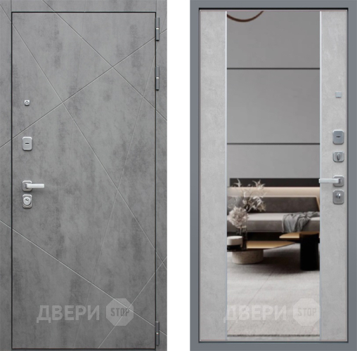 Входная металлическая Дверь АСД Дуэт-Б с зеркалом  в Дзержинском