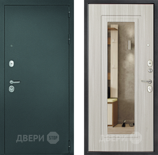 Входная металлическая Дверь Дверной Континент Рубикон Серебро Зеркало Сандал в Дзержинском