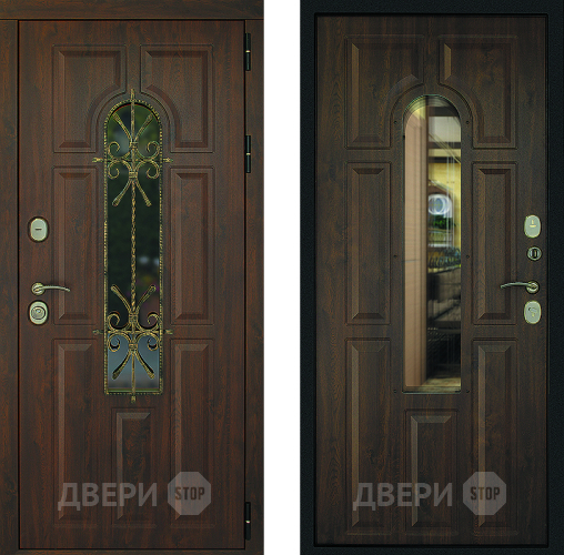 Входная металлическая Дверь Дверной Континент Лион ТЕРМО Темный орех в Дзержинском