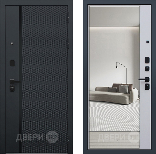 Входная металлическая Дверь АСД Ньюкасл с зеркалом в Дзержинском