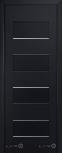 Межкомнатная дверь ProfilDoors 45U черный-матовый частично остекленная (графит) в Дзержинском