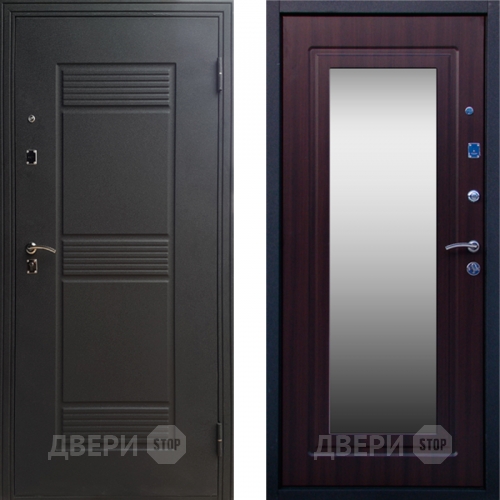 Входная металлическая Дверь СТОП ЗЕРКАЛО Венге в Дзержинском