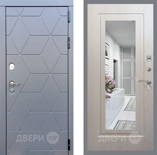 Дверь Стоп КОСМО Зеркало ФЛ-120 Беленый дуб в Дзержинском