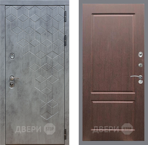 Входная металлическая Дверь Стоп БЕТОН ФЛ-117 Орех премиум в Дзержинском