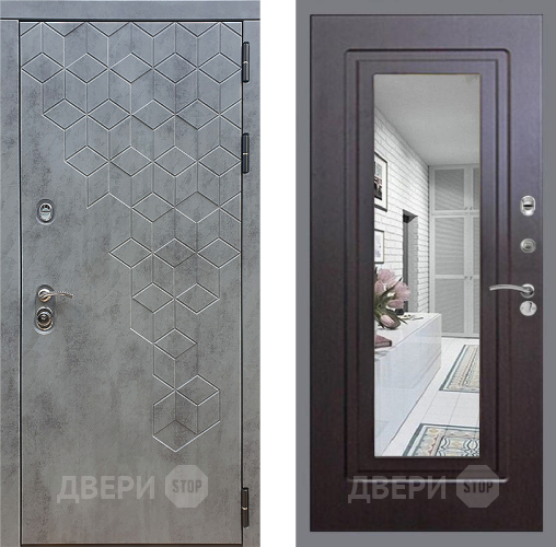 Дверь Стоп БЕТОН Зеркало ФЛ-120 Венге в Дзержинском