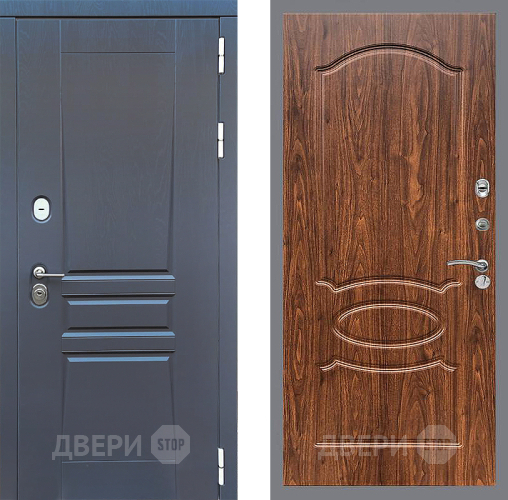 Входная металлическая Дверь Стоп ПЛАТИНУМ ФЛ-128 орех тисненый в Дзержинском