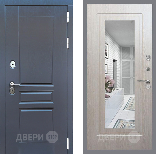 Дверь Стоп ПЛАТИНУМ Зеркало ФЛ-120 Беленый дуб в Дзержинском