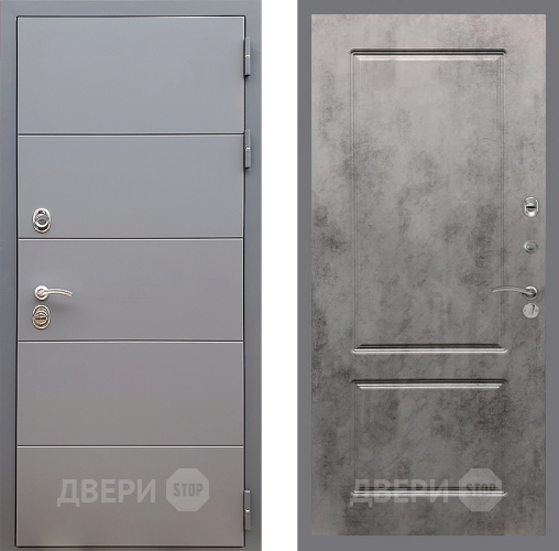 Входная металлическая Дверь Стоп АРТ ГРАФИТ ФЛ-117 Бетон темный в Дзержинском