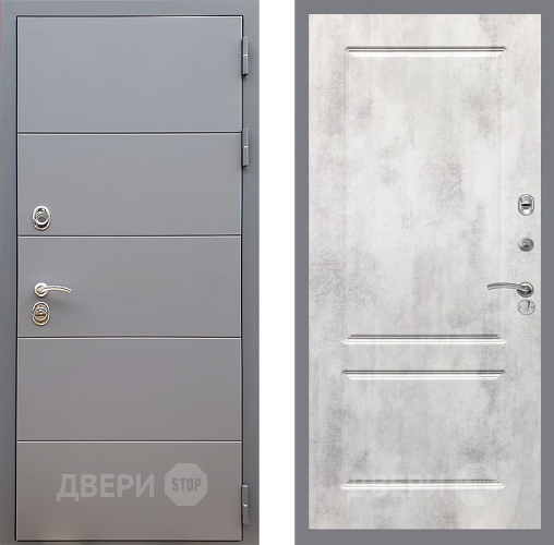Входная металлическая Дверь Стоп АРТ ГРАФИТ ФЛ-117 Бетон светлый в Дзержинском