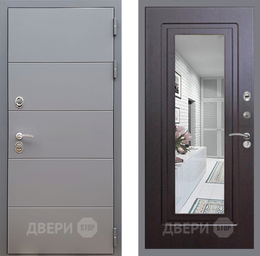 Входная металлическая Дверь Стоп АРТ ГРАФИТ Зеркало ФЛ-120 Венге в Дзержинском
