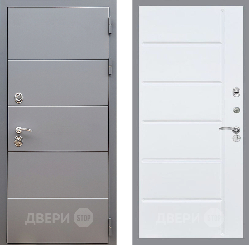 Входная металлическая Дверь Стоп АРТ ГРАФИТ ФЛ-102 Белый ясень в Дзержинском