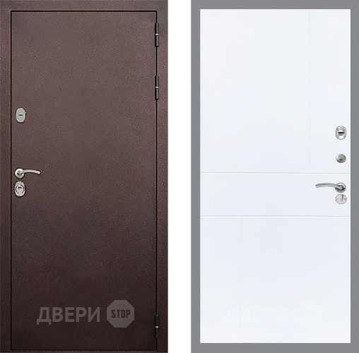 Входная металлическая Дверь Стоп КЛАССИК Медь ФЛ-290 Силк Сноу в Дзержинском