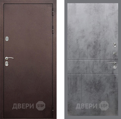 Входная металлическая Дверь Стоп КЛАССИК Медь ФЛ-290 Бетон темный в Дзержинском