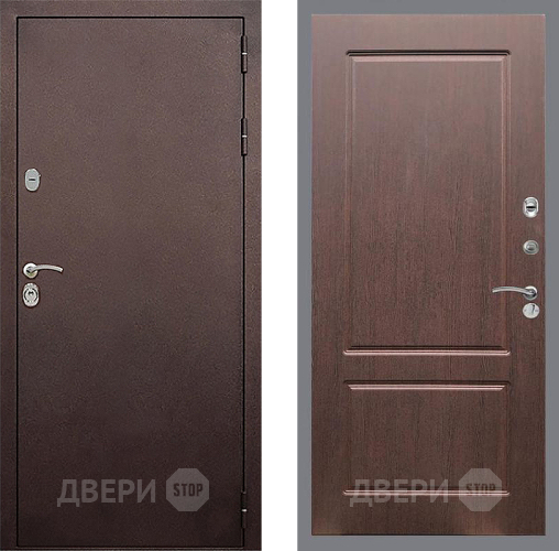 Входная металлическая Дверь Стоп КЛАССИК Медь ФЛ-117 Орех премиум в Дзержинском