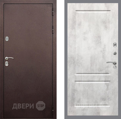 Входная металлическая Дверь Стоп КЛАССИК Медь ФЛ-117 Бетон светлый в Дзержинском
