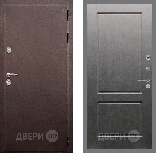 Дверь Стоп КЛАССИК Медь ФЛ-117 Штукатурка графит в Дзержинском