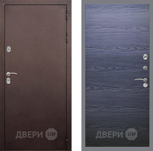 Входная металлическая Дверь Стоп КЛАССИК Медь Гладкая Дуб тангенальный черный в Дзержинском