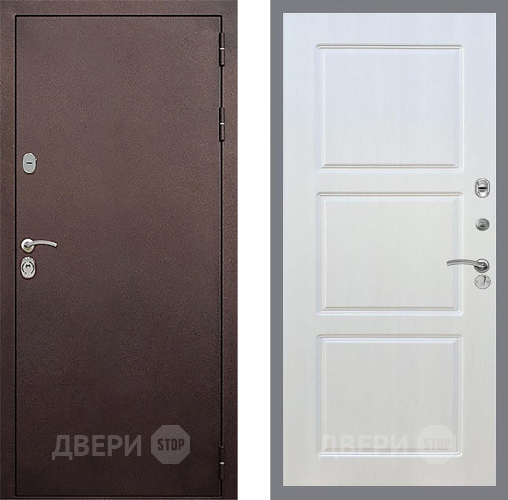 Входная металлическая Дверь Стоп КЛАССИК Медь ФЛ-3 Лиственница беж в Дзержинском