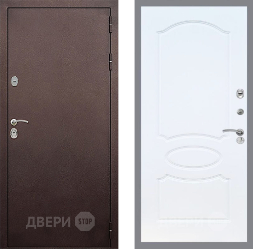 Входная металлическая Дверь Стоп КЛАССИК Медь ФЛ-128 Белый ясень в Дзержинском