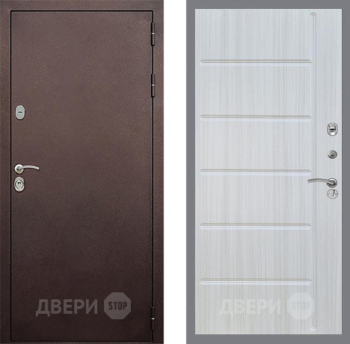 Входная металлическая Дверь Стоп КЛАССИК Медь ФЛ-102 Сандал белый в Дзержинском