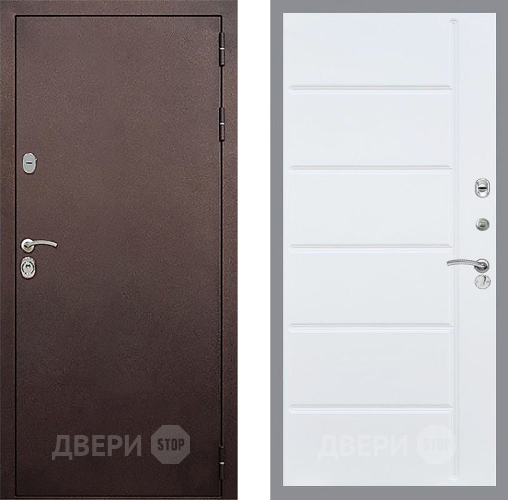 Входная металлическая Дверь Стоп КЛАССИК Медь ФЛ-102 Белый ясень в Дзержинском
