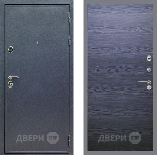 Входная металлическая Дверь Стоп СИЛЬВЕР Гладкая Дуб тангенальный черный в Дзержинском