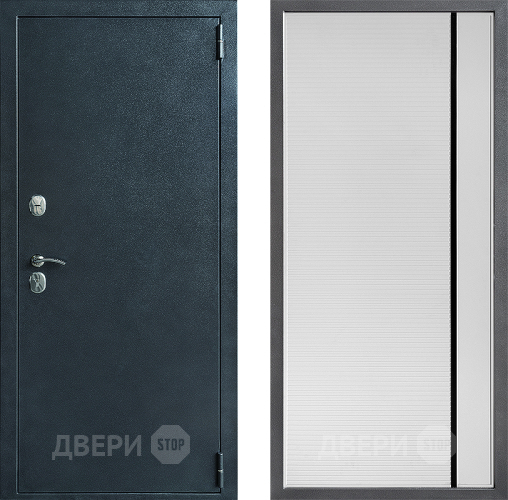 Входная металлическая Дверь Дверной континент ДК-70 Дизайн ФЛ-757 Черное Стекло Софт милк в Дзержинском