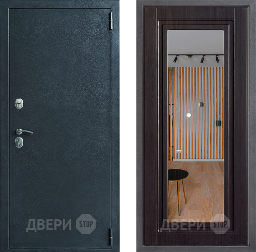 Входная металлическая Дверь Дверной континент ДК-70 Дизайн ФЛЗ Зеркало Венге в Дзержинском