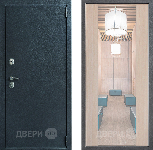 Входная металлическая Дверь Дверной континент ДК-70 Дизайн ФЛЗ-1 Зеркало Капучино в Дзержинском