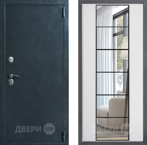 Дверь Дверной континент ДК-70 Дизайн ФЛЗ-2 Зеркало Белый софт в Дзержинском