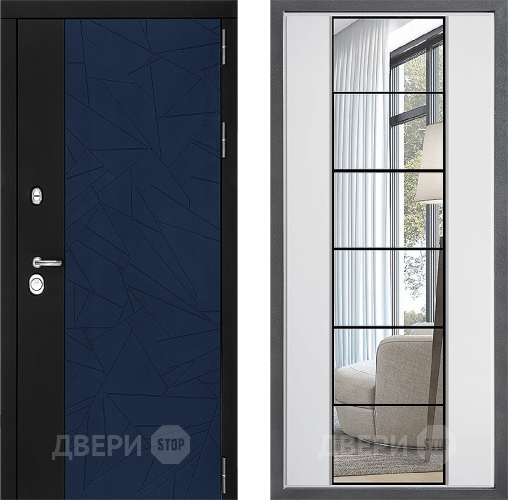 Входная металлическая Дверь Дверной континент ДК-9 ФЛЗ-2 Зеркало Белый софт в Дзержинском