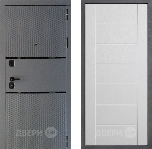 Дверь Дверной континент Диамант Дизайн ФЛ-Лайн Белое дерево в Дзержинском
