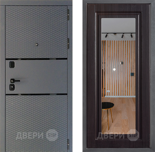 Входная металлическая Дверь Дверной континент Диамант Дизайн ФЛЗ Зеркало Венге в Дзержинском